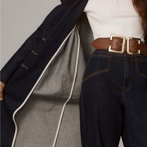 Pilcro Dark Blue Jean Jacket with White Trim